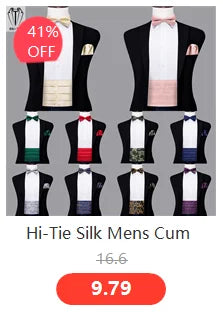 Hi-Tie Pure Black Silk Mens Shirts Plain Smooth Long Sleeve Formal Dress Blouse for Male Wedding Business Events Oversized Gift