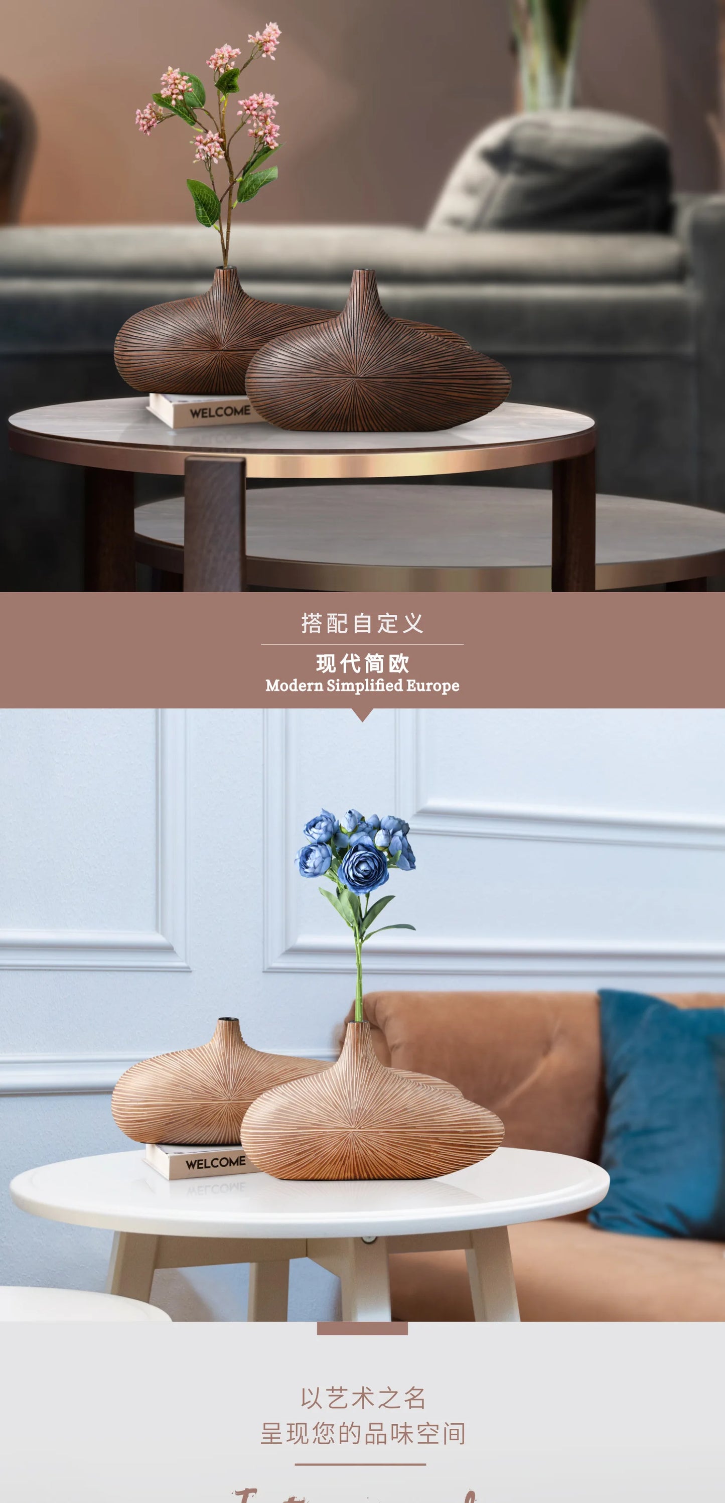 Deluxe Sense Light Luxury Living Room TV Cabinet Wine Cabinet Housewarming Gift Home Decor Vase Decoration Home Decoration