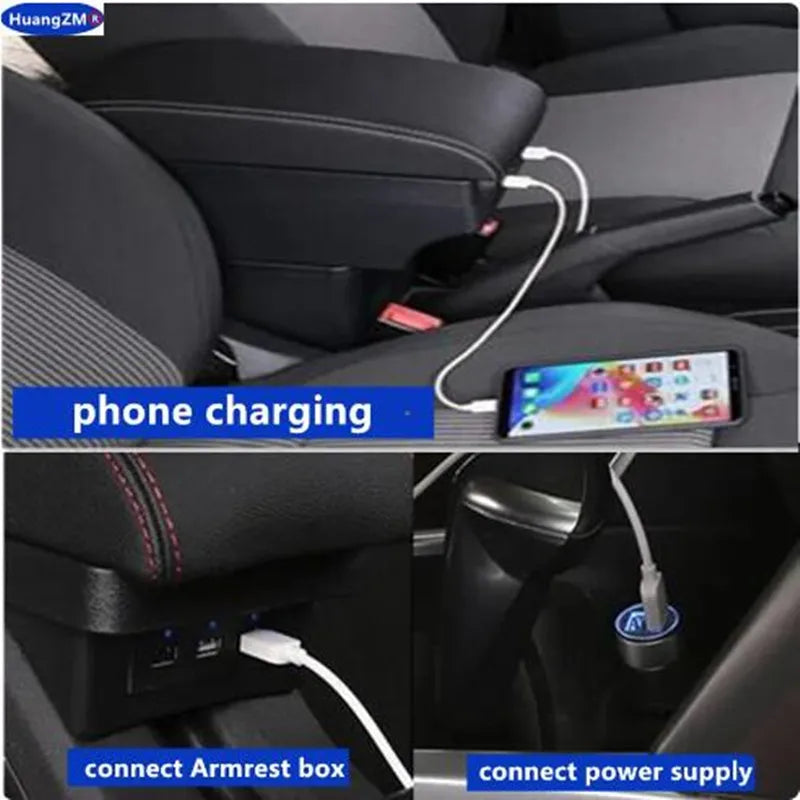 For Honda Jazz Armrest For Honda Fit Jazz 3 2014-2019 Car Armrest Box Car Storage Box Retrofit Accessorie Simple installation