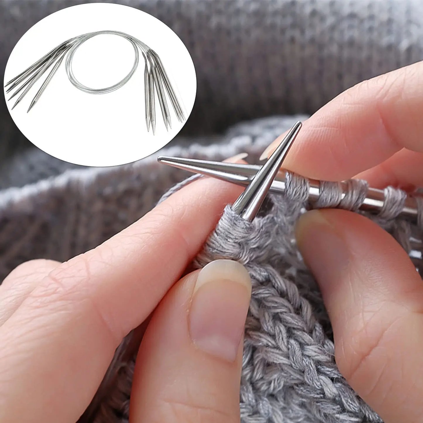 43/60/80/100/120cm Stainless Steel Circular Knitting Needles Crochet Needles For Knitting DIY Weaving Pins Needle Craft Tools