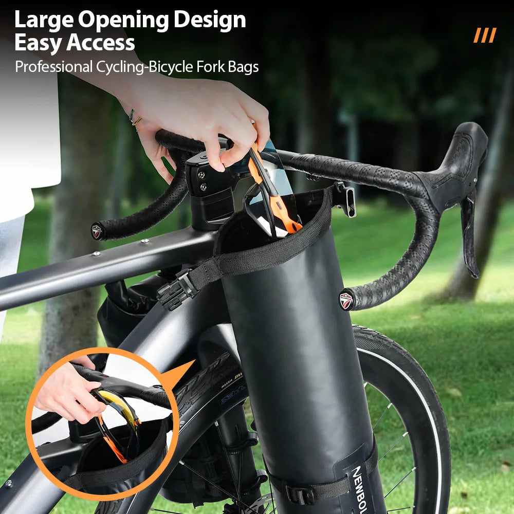 NEWBOLER Waterproof Bicycle Front Fork Bag Portable Bike Bag Bikepacking Luggage Bag Bicycle Rear Shelf Bicycle Luggage Carrier
