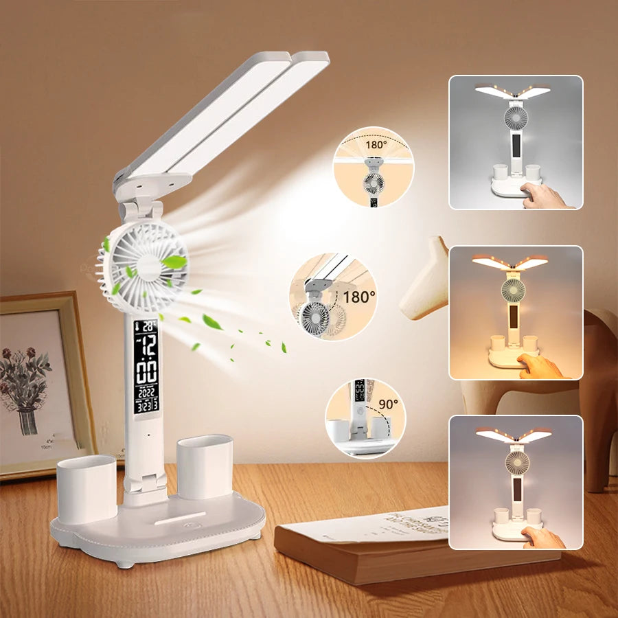 Rechargeable Led Desk Lamp for Study Table Lamp Led Eye Caring Light With 3 Color Modes Dimmable Reading Study and Office Work