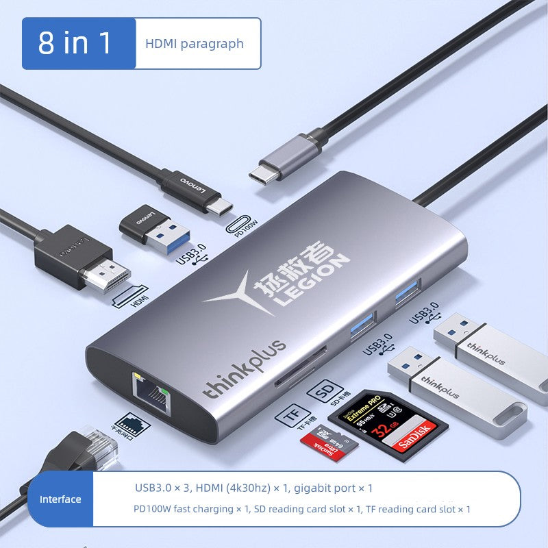 Lenovo Saver USB Cast Screen Network Cable Expansion Dock