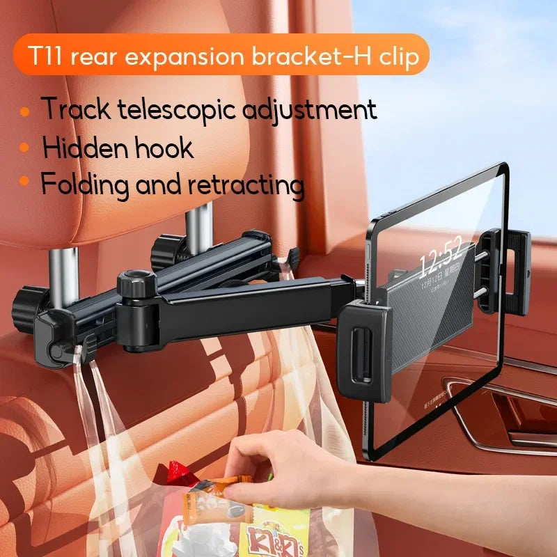 Hipacool Car Phone Holder Tablet Seat Back Stand Headrest Back Seat with 360° Rotatable for 4.7-12.9" for iPhone iPad Universal