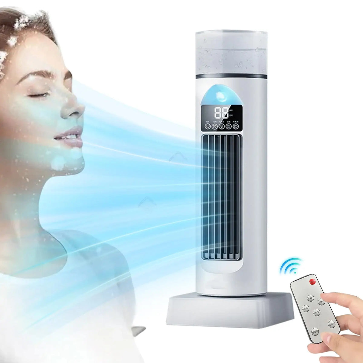 USB Leafless Spray Fan Blow Cold Air Space Cooler Bladeles Cooling Fans Quiet Cool Bladeless Gadgets With Timer & Remote