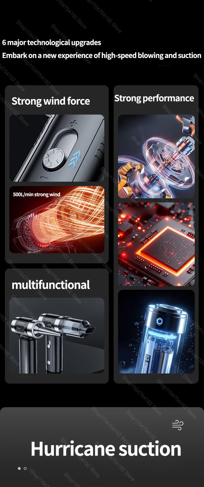 Turbo Jet Blower Powerful Air Blower Brushless Motor Turbo Fan Wind Speed Portable Dust Blower Electric Dryer Car Vacuum Cleaner