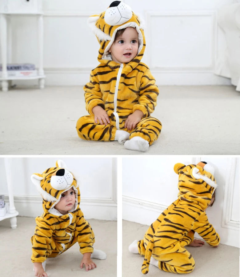 Baby Kigurumi Dragon Cow Monkey Animal Cosplay Costume Baby Girl Pajamas Winter Plush Jumpsuit for Toddler Boys 1 to 2 3 4 Years