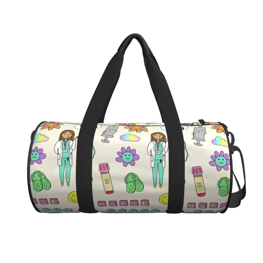 Couple Travel Bag Enfermera En Apuros Doctor Nurse Gym Bag Large Oxford Custom Handbag Colorful Casual Sports Bag