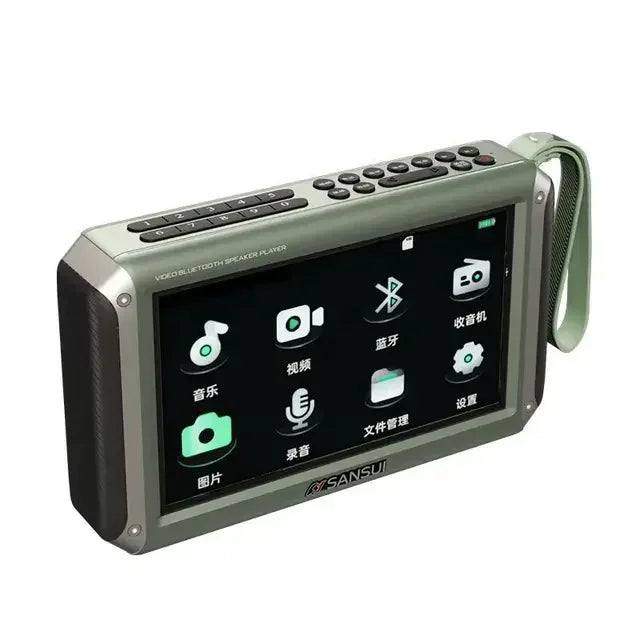 SANSUI F55 Portable FM Radio Video display radio Wireless Bluetooth Speakers Dual TF Card Slot MP4 Music Player Video E-book