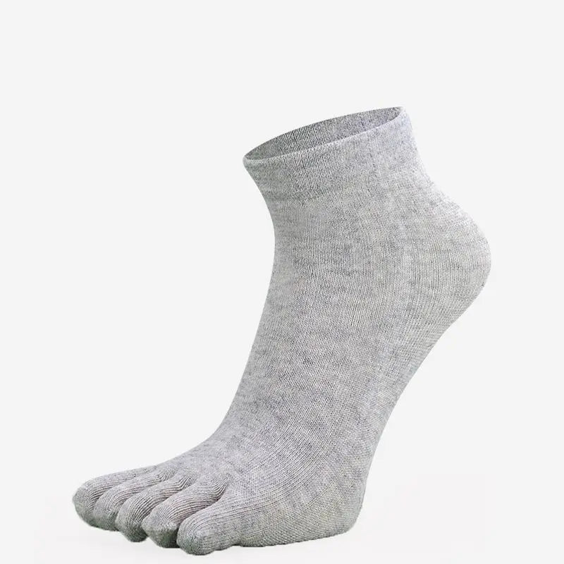 Toe Socks Men cotton Five Fingers Socks Breathable Short Ankle Crew Socks Sports Running Solid Color Black White Grey Male Sox