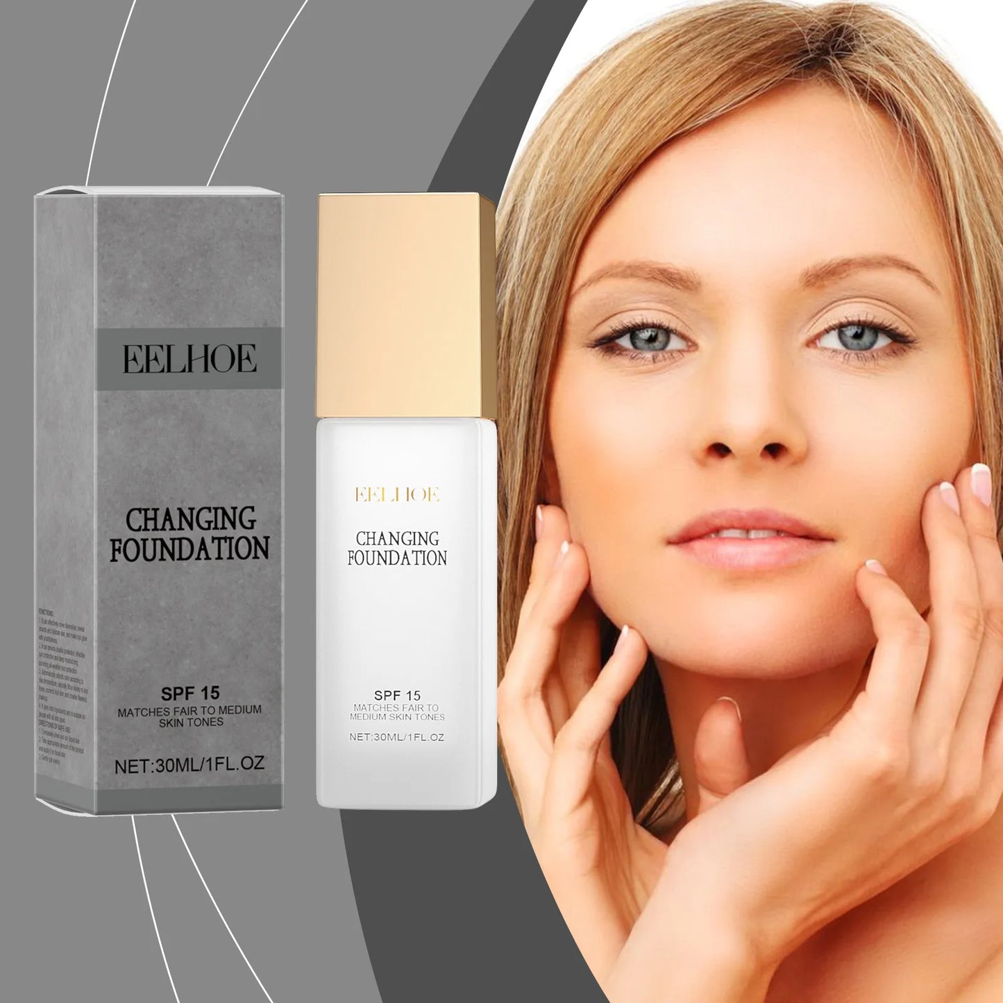 Spf 15 Colour Changing Foundation Full Coverage Waterproof Makeup of the Face Brightening Mature Skin Foundation Cosmetics 30ml