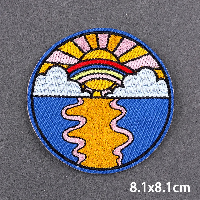 Mandala Iron On Patches For Clothes DIY Embroidery Applique Fusible Patch Ironing Stickers Letters Patch For Jacket Badge