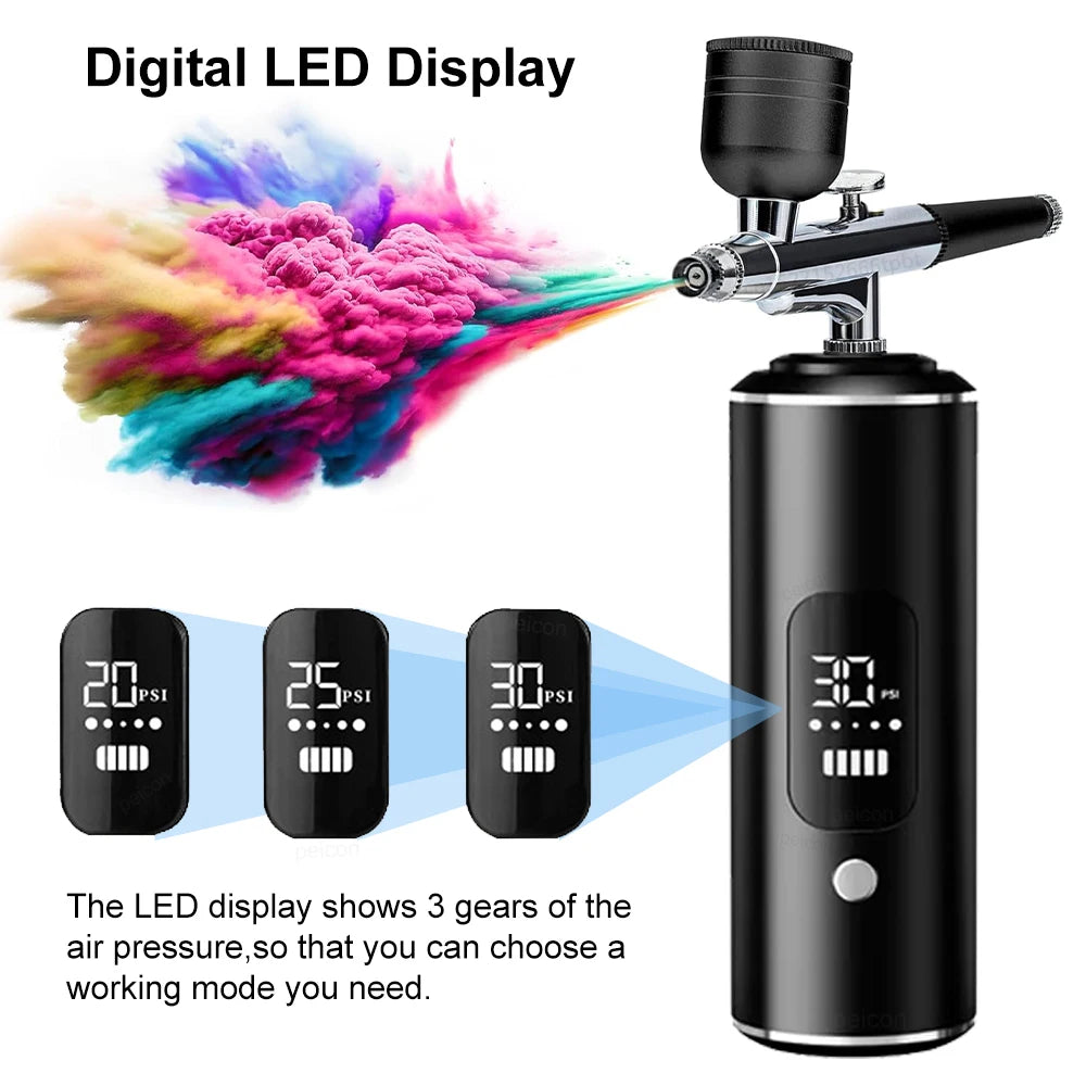 Portable Airbrush Nail with Compressor Mini Airbrush Nail Art Kit Handheld Spray Gun for Nails Art Painting Craft Cake