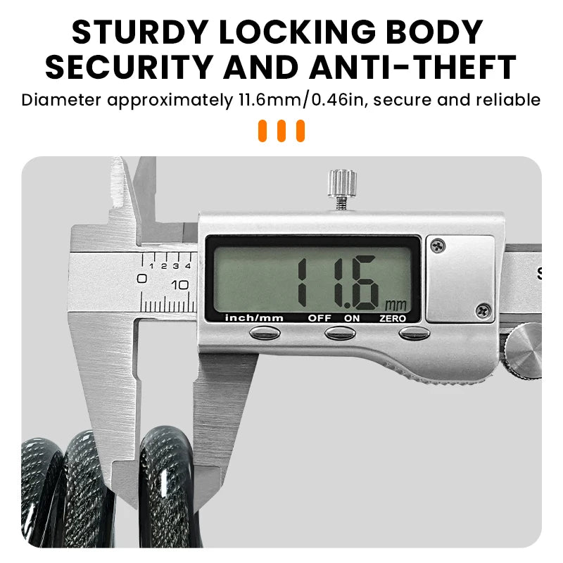 BUCKLOS 5 Digit Anti-theft Bike Password Lock Bicycle Cable Lock Steel Cable Motorcycles Locks 1.2M Zinc Alloy E-Bike Locks