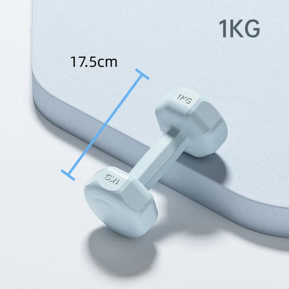 High Quality 1kg Fitness Dumbbell Set PVC Waterproof Kettlebell Non-Slip Anti-Roll Small Dumbbell Home Equipment