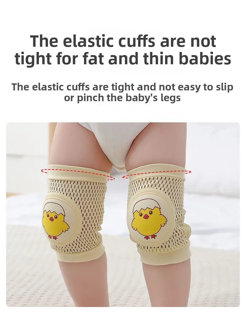 Baby Knee Pads 1 Pair - Thin Summer Crawling Protection, Anti-Fall Learning to Walk Gear for Infants & Toddlers