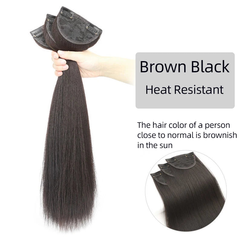 Aosiwig Synthetic Hair Extensions Long Straight Curly Wavy Natural Fake False Wig Female Clip In Hairpiece One Pieces for Women