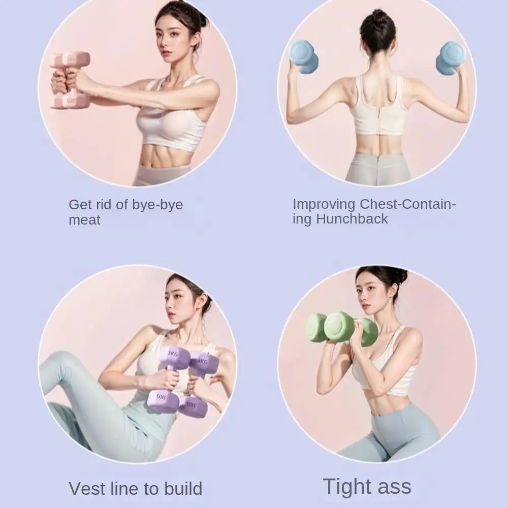 High Quality 1kg Fitness Dumbbell Set PVC Waterproof Kettlebell Non-Slip Anti-Roll Small Dumbbell Home Equipment