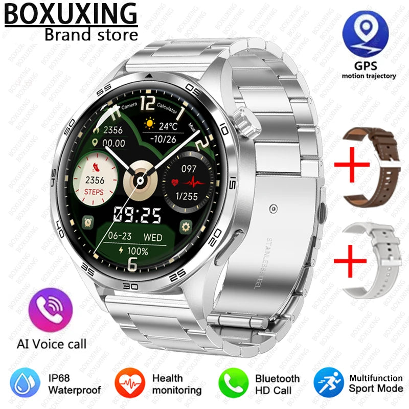 2025 New Mens Smart Watch 360 * 360 Bluetooth Call Smartwatch AMOLED Screen GPS Smart Watches NFC Waterproof Smart Watch for Men