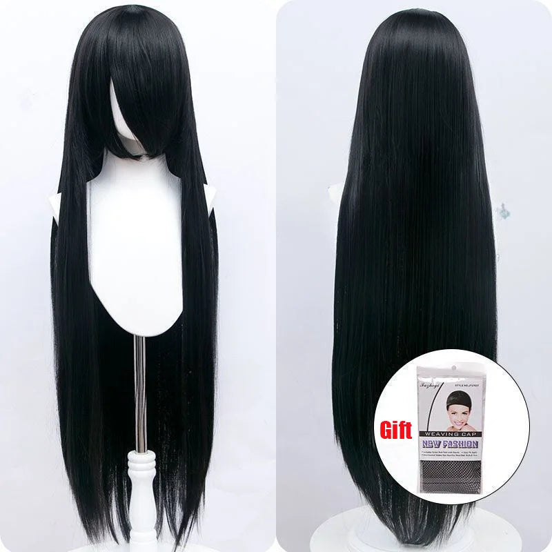 Snoya 100cm synthetic long straight cosplay wig with bangs Heat Resistant hair Anime pink blonde red purple women wig