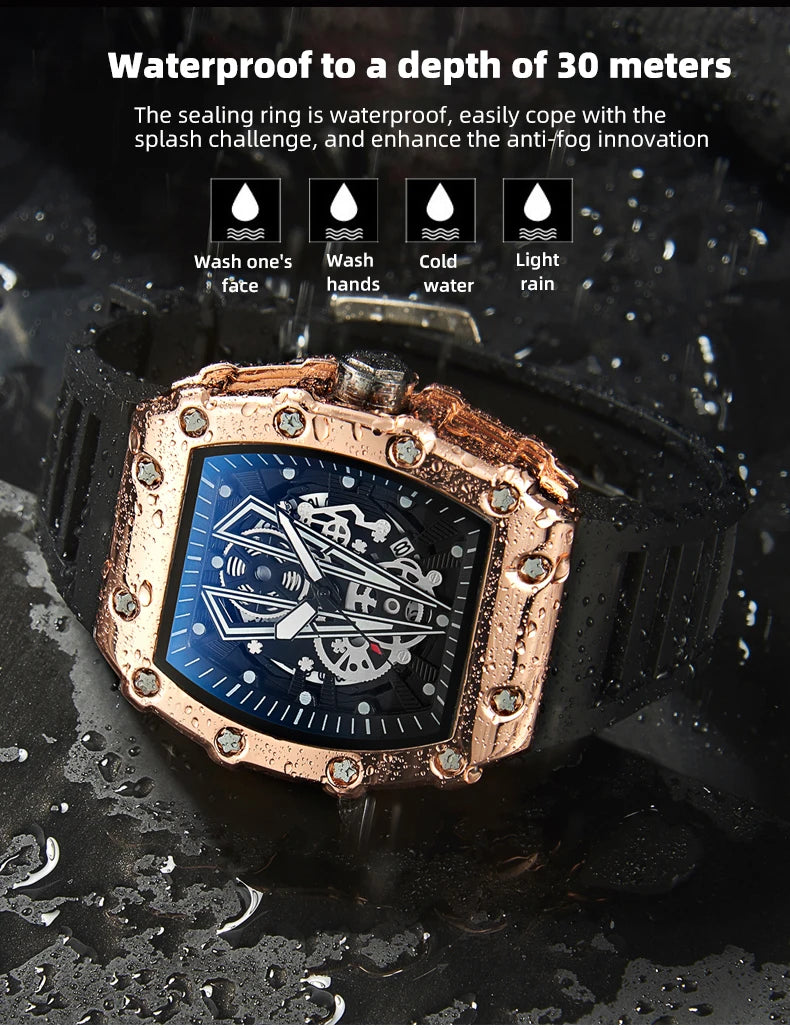 Foreign Trade Watch Large Dial For Men Quartz Waterproof Sport Square Luminous Watch For Men