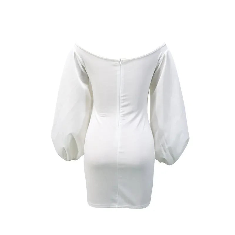 LN289 Women's Off-The-Shoulder Sexy Slimming Dress European And American Style Fashion Autumn/Winter 2024 Plus Size In Stock