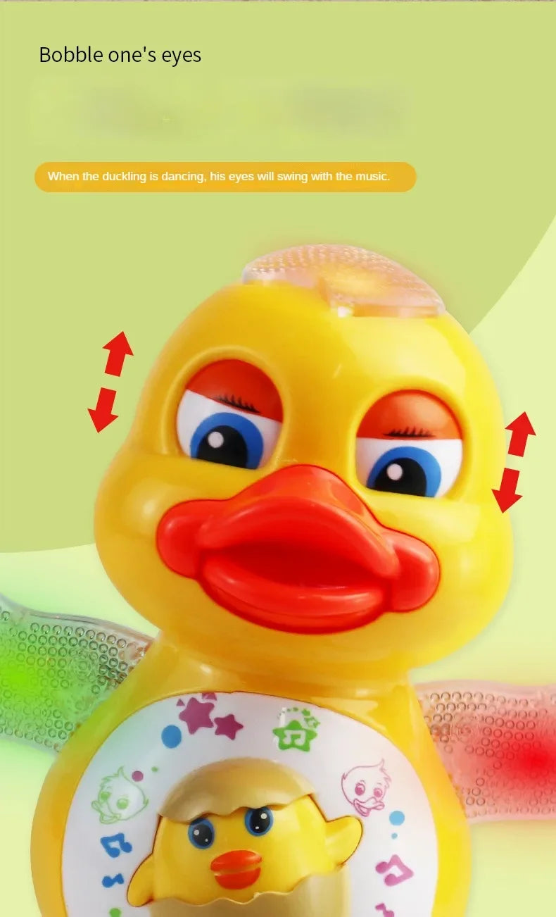 Electric Dancing Duck Funny Blink Eyes Flashing Light Shake The Body Cute Musical Cartoon Animal Educational Toy Children Gift