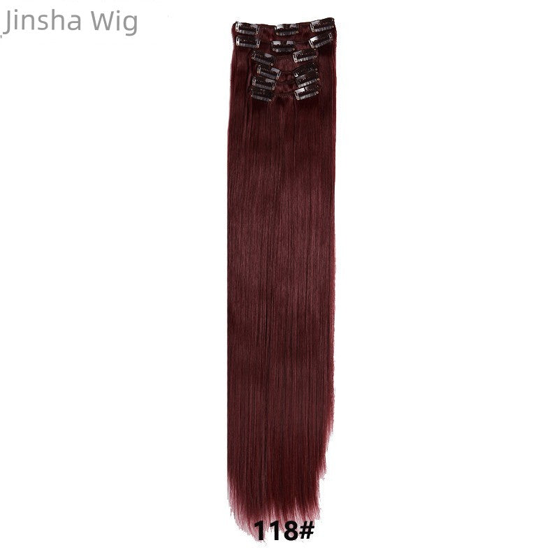Wig Set One-Piece Seamless Long Straight Hair Piece Thickened Increase Hair Amount Nature Realistic Extension Hair Piece