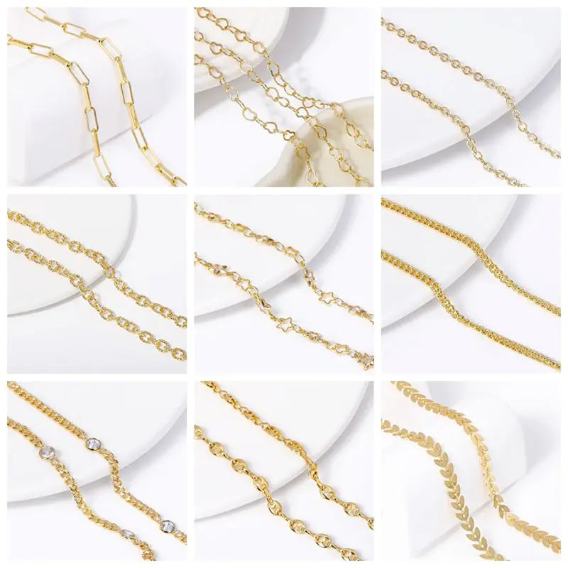 18K Gold Plated Brass Stripe Crimp End Beads Stopper Open Crimp Beads Covers DIY Handmade Crafts Accessories For Jewelry