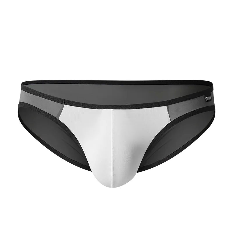 Ice Silk Sexy Men Underwear Briefs Cueca Mid Waist Thin Calcinha Quick Dry Youth Panties Ropa Interior Hombre U Pouch Underpants