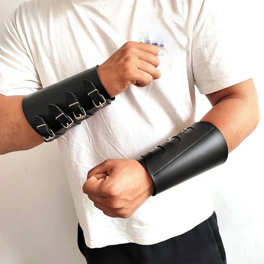 Medieval Wrist Guard Punk Medieval Cosplay Halloween for Macho Men for Dressing Up at Parties and Festivities