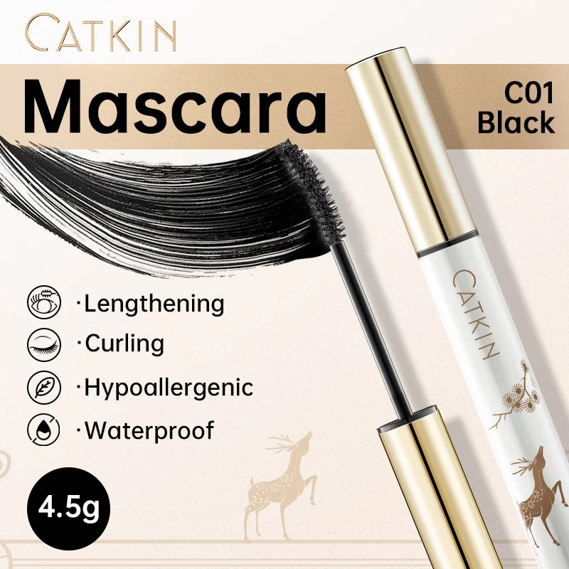 CATKIN Makeup Black Lifting Mascara, Volume and Length Mascara with Waterproof & Long Lasting for sensitive eyes.