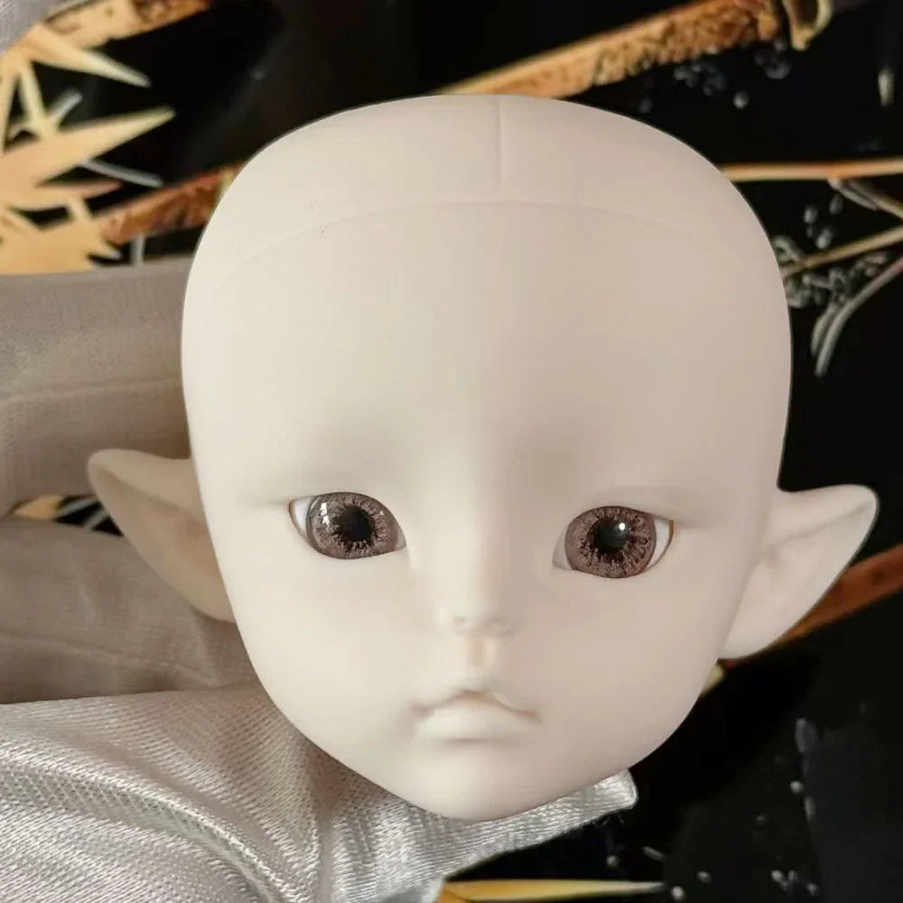 Cute 1/6 BJD Doll Head Handmade Elf Makeup Dolls White Eyelash 30cm Doll Kids Toy Gift Dolls for Girls