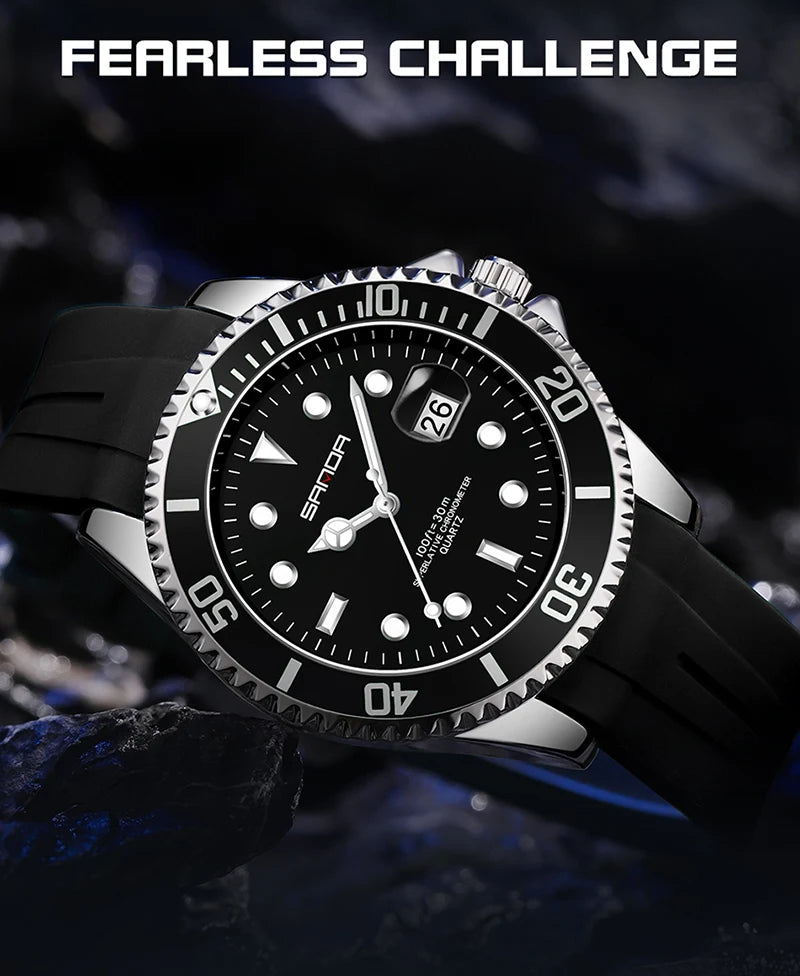 SANDA 2025Top Brand Luxury Fashion Men's Watches 30M Luminous Waterproof Quartz Wristwatch For Male Clock Calendar Relogio
