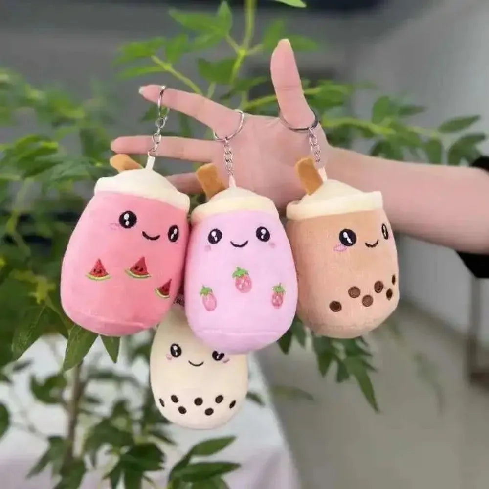 Cute Milk Tea Cup Pet Plush Toy Soft Stuffed Lovely Boba Pearl Design for Dogs Cats Entertainment Interactive Pet Play Supplies