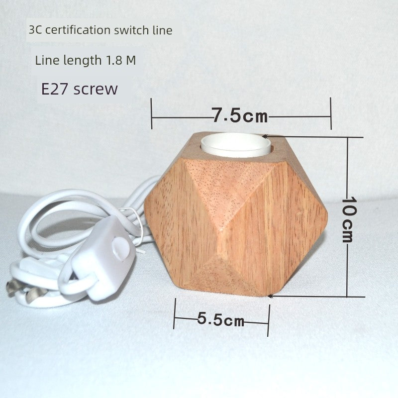 Wooden Solid Wood Oak Chassis DIY Lamp Holder Base Lamp Post Log round and Square Creative Lamp Lighting Accessories