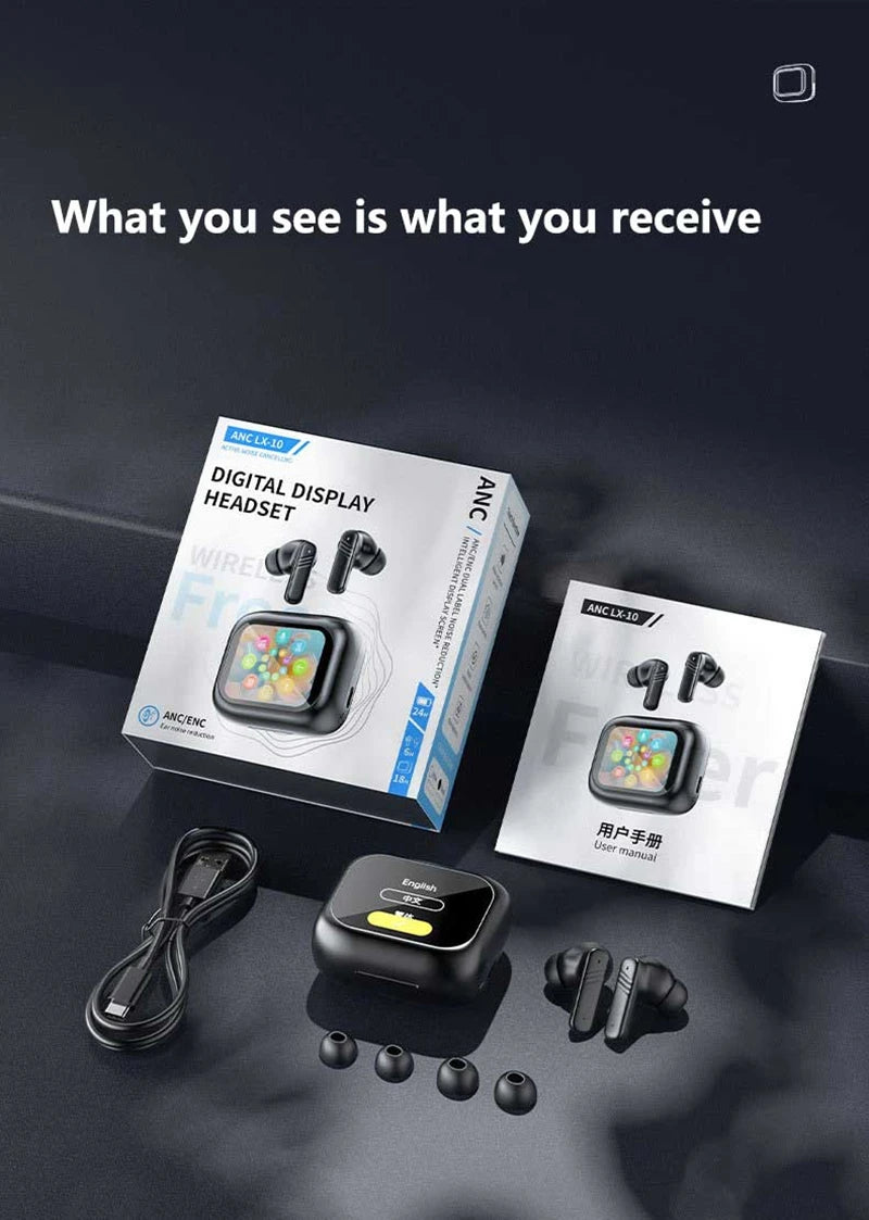 Xiaomi Full In Touch Screen Headphone ANC ENC LX10 Bluetooth 5.4 Noise Cancelling Earphone Wireless In Ear Earbuds With Mic New