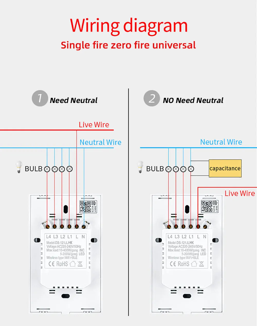 Apple Homekit Smart Switch No Neutral EU/US WIFI Touch Sensor Light Switch Smart Google Home Alexa Siri Voice Control 220V 110V