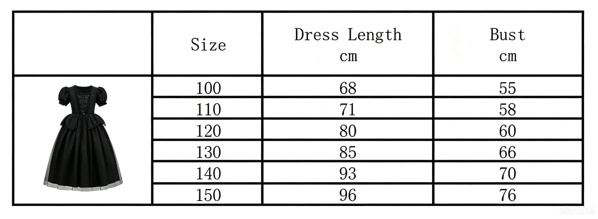 Halloween Costume For Kids Black Witch Dress Fancy Role Playing Costume Carnival Party Stage Performance Girls Gown Outfit