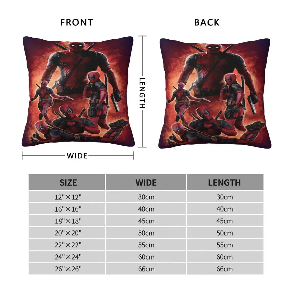 Custom Deadpool Wolverine Cartoon Manga Cushion Cover Soft Cute Pillows