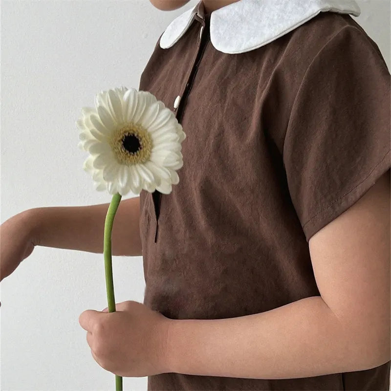 Newborn Baby Boy Cotton Clothes Set Shirt+Shorts 2PCS Infant Toddler Child Fashion Soild Pajamas Suit Outwear Baby Clothes 0-5Y