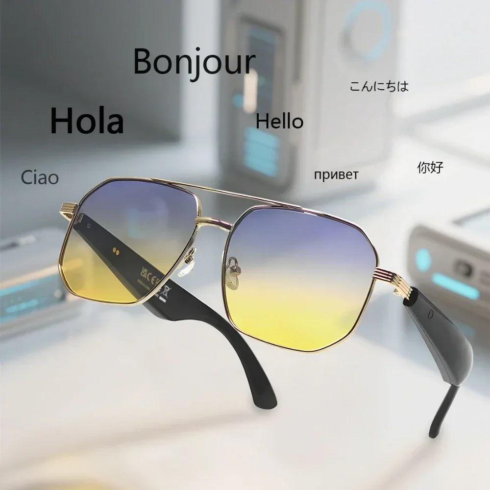 GY300 smart glasses Intelligent WirelessTranslation Glasses Sunglasses Voice Remote Control Music Eyewear Waterproof Eyeglasses