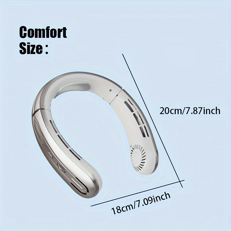 8000mAh USB Hanging Neck Fan Portable Bladeless Rechargeable Mute LED 100 Speed Digital Display Electric Fans Air Cooler