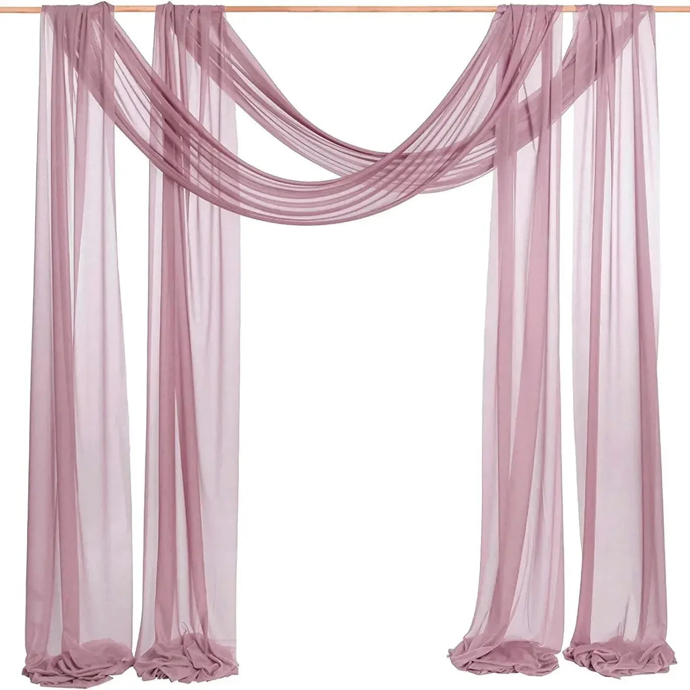 Beautiful Chiffon Drapes Arched Door Chiffon Curtains Wedding Decor Fabric Outdoor Decoration Hanging Curtains Wedding Lawn