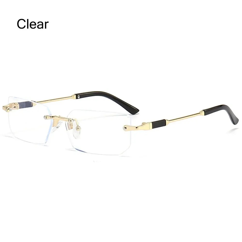 Trendy Rimless Rectangle Sunglasses Personalized Jelly Colored Frameless Sun Glasses Retro Shades Fashion Travel UV400 Eyewear