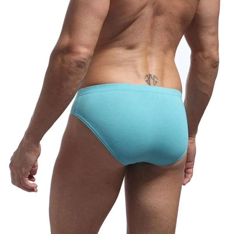 JOCKMAIL Summer New Men's Low Waist Panties Pink Sexy Gay Breifs Shorts Male Beach Bikini Bottoms Uderpants