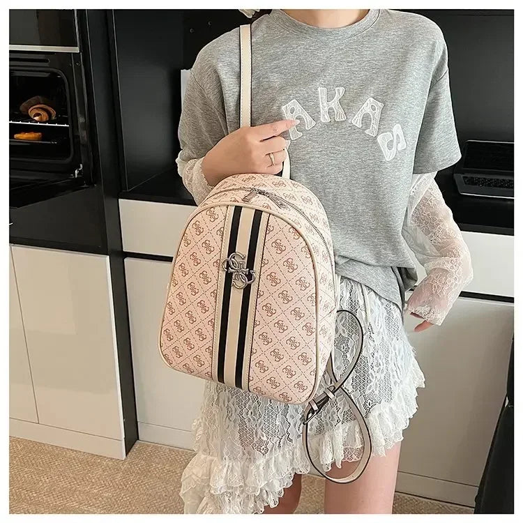 Luxury large capacity outdoor travel handbag, modern trendy women's backpack, classic design zipper shoulder bag