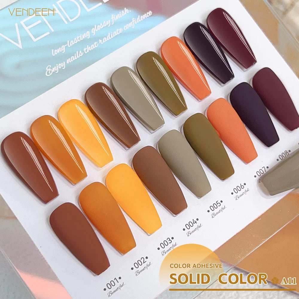 Vendeeni TPO HEMA Free 2025 Hot Sale High Quality 9-Color Nail Gel Polish Set Non-Toxic UV Gel Nail Art Kit for Nail Salon