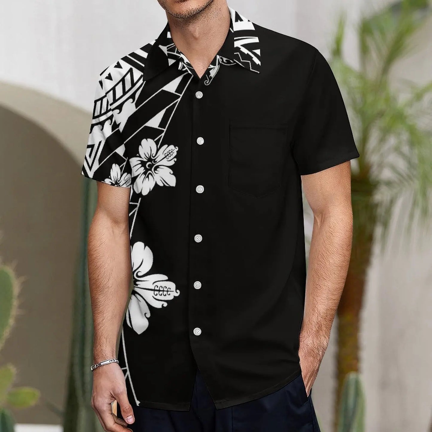 Custom Polynesian Tribal Couple Set Samoan Women'S Temperament Slim Dress Women'S Mermaid Maxi Skirt Men'S Shirt