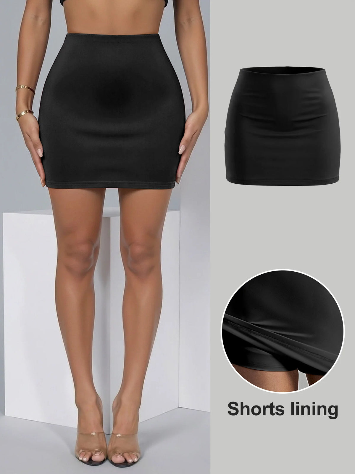 Multi Color Options High Waist Skort Women Slim Bodycon Mini Skirt Built-in Anti Exposure Safety Shorts